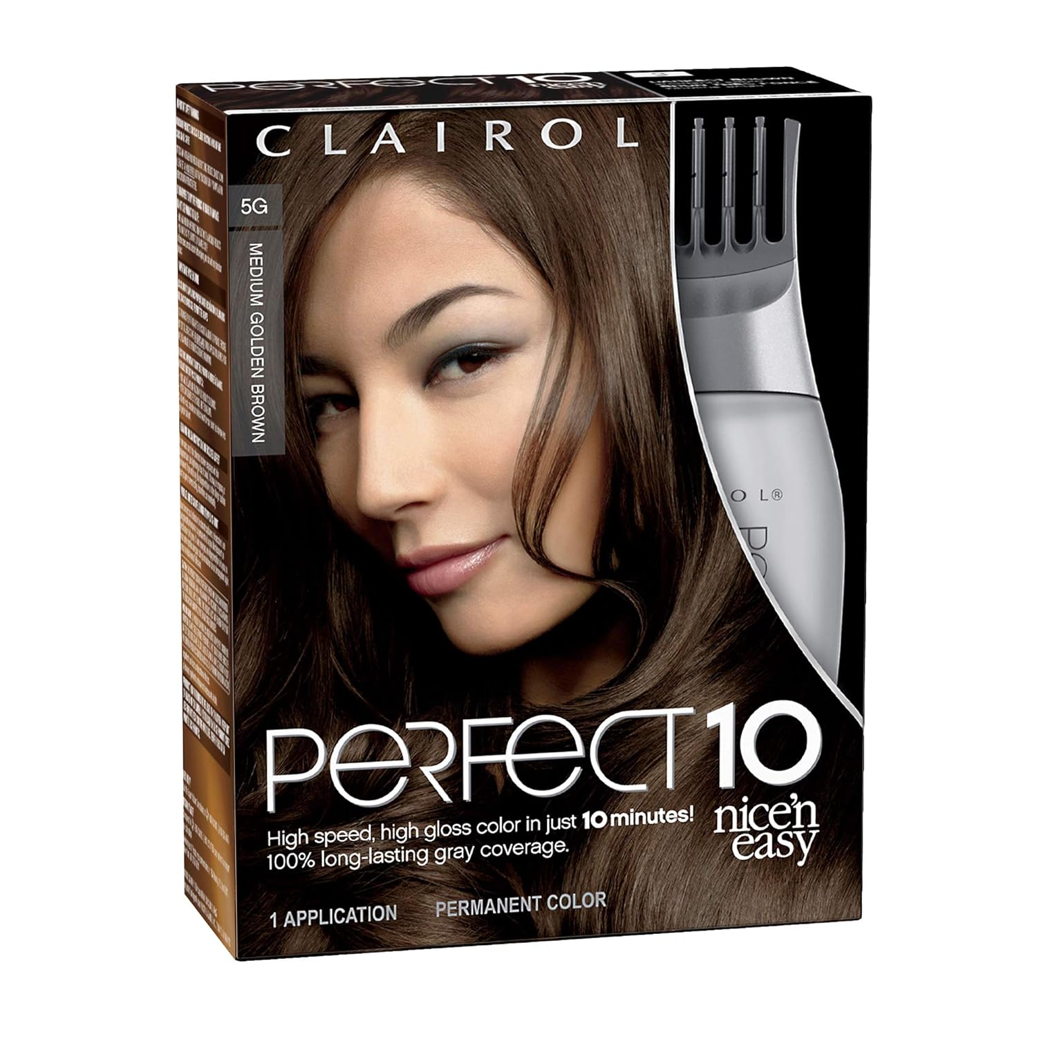 Clairol Nice ‘n Easy Perfect 10 Permanent Hair Dye Kit, Medium Golden Brown, 1 Count , 5 g: Beauty