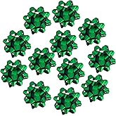12Pcs Large 4.5 Inch Star Gift Bows for Gift Wrapping and Presents, Christmas Bows,for Parties, Birthdays, Weddings or Other Holidays. (Green)