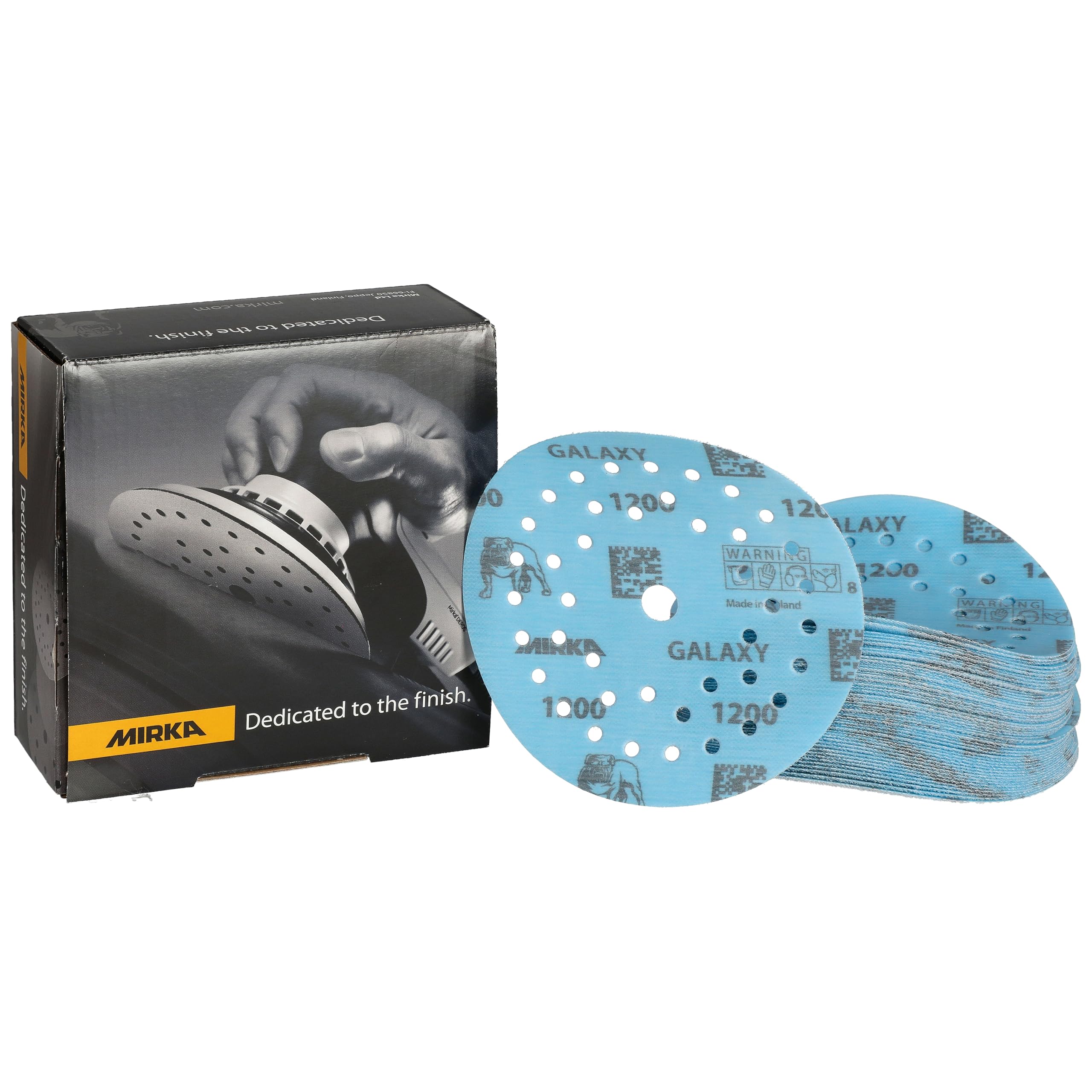 Mirka Galaxy epoxy sandpaper 125mm Hook & Loop grit 1200 for sanding epoxy resin, wood, epoxy, rivertable / 50 pcs sanding discs