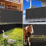 TESIN Privacy Screen Fence 6.5x50 ft Black Outdoor Privacy Screen with Cable view 5