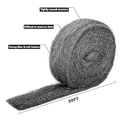30Ft(10oz) Steel Wool Roll, Coarse Wire Fabric for