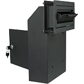 Pochar Door Drop Box for Mail, Rent, Deposit, and Night Key - Through The Door Locking Steel Mailbox with Rear Access (Black)