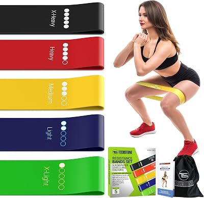 TechStone Resistance Bands Set 5 Levels for Home Gym Yoga Fitness