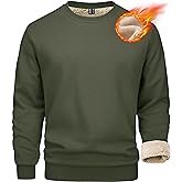 MAGCOMSEN Men's Sherpa Lined Sweatshirts Fleece Pullover Basic Tops Warm Crewneck Winter Sweatshirt