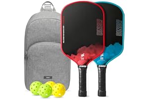 Dinkly Raw Carbon Pickleball Paddles Set of 2/4, T700 Carbon Fiber Rackets with 16MM Honeycomb Polymer Core, 4 Balls and 1 Portable Carry Bag, USAPA Approved Pickleball Set for Men, Women