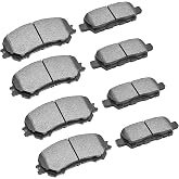 PEYU D905 D1737 Front Rear Ceramic Brake Pads for 2014-2019 Nissan Rogue | 8pcs Brake Pads for 2014-2017 Nissan Rogue (2 Row Seating only), for 2018-2019 Rogue 2.5L