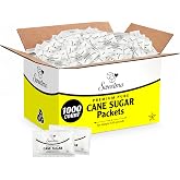 Sweetmo Sugar Packets 1000 Count &ndash; Pure Cane White Granulated Sugar Packets, Individual Wrapped, Bulk Packets for Coffee, Restaurants, Office, Caf&eacute;s &amp; Food Service