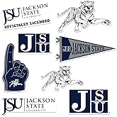 Jackson State University 7ct Vinyl Large Deluxe Stickers Variety Pack - Laptop, Water Bottle, Scrapbooking, Tablet, Skateboard, Indoor/Outdoor - Set of 7