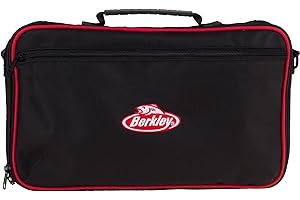 Berkley Jar Bait Folder, 16 Jars Not Included, Black and Red, Fishing Storage Soft Tackle Bag, Bait and Tackle Accessories Container for Anglers