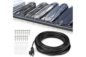 CozyCabin 30FT Roof Snow De-Icing Heat Cable, 120V Self-Regulating Heating Cable Tape for Water Pipes and Gutters, Electric Heat Trace for Ice Dam Prevention