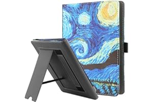 HGWALP Universal Stand Case for 6-6.8 inch eReaders,Premium PU Leather Sleeve Stand Cover with Handstrap Compatible with All 6" 6.8" Paperwhite/Kobo/Tolino/Pocketook/Sony E-Book Reader-Starry Sky
