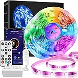 DreamColor LED Strip Lights,LINCCRAS 32.8ft RGBIC Waterproof Smart Music Sync Light Strip,Remote or Wi-Fi Phone App Controlle