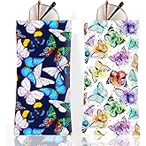 Anikathy 2Pcs Sunglass Eyeglass Glasses Case Soft PU Leather with Cleaning Cloth Cute Glasses Pouch Bag for Men Women Girs