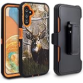 Customerfirst Compatible with Samsung Galaxy A14 5G Case, with Belt Clip Holster Heavy Duty Rugged Shockproof Full Body Protection Kickstand Phone case (Deer)