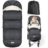 Orzbow Universal Stroller Footmuff, Winter Baby Stroller Bunting Bag, Warm Berber Fleece Stroller Sleeping Bag for Cold Weather, Waterproof & Windproof, Baby Winter Must Have, Dark Grey