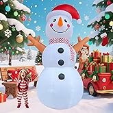 DAHAKII 12ft Giant Snowman Inflatable Decor with Cute Squirrel Christmas Inflatable Yard Decor Build-in LED Outdoor Blow up Holiday Decorations for Yard/Lawn/Garden