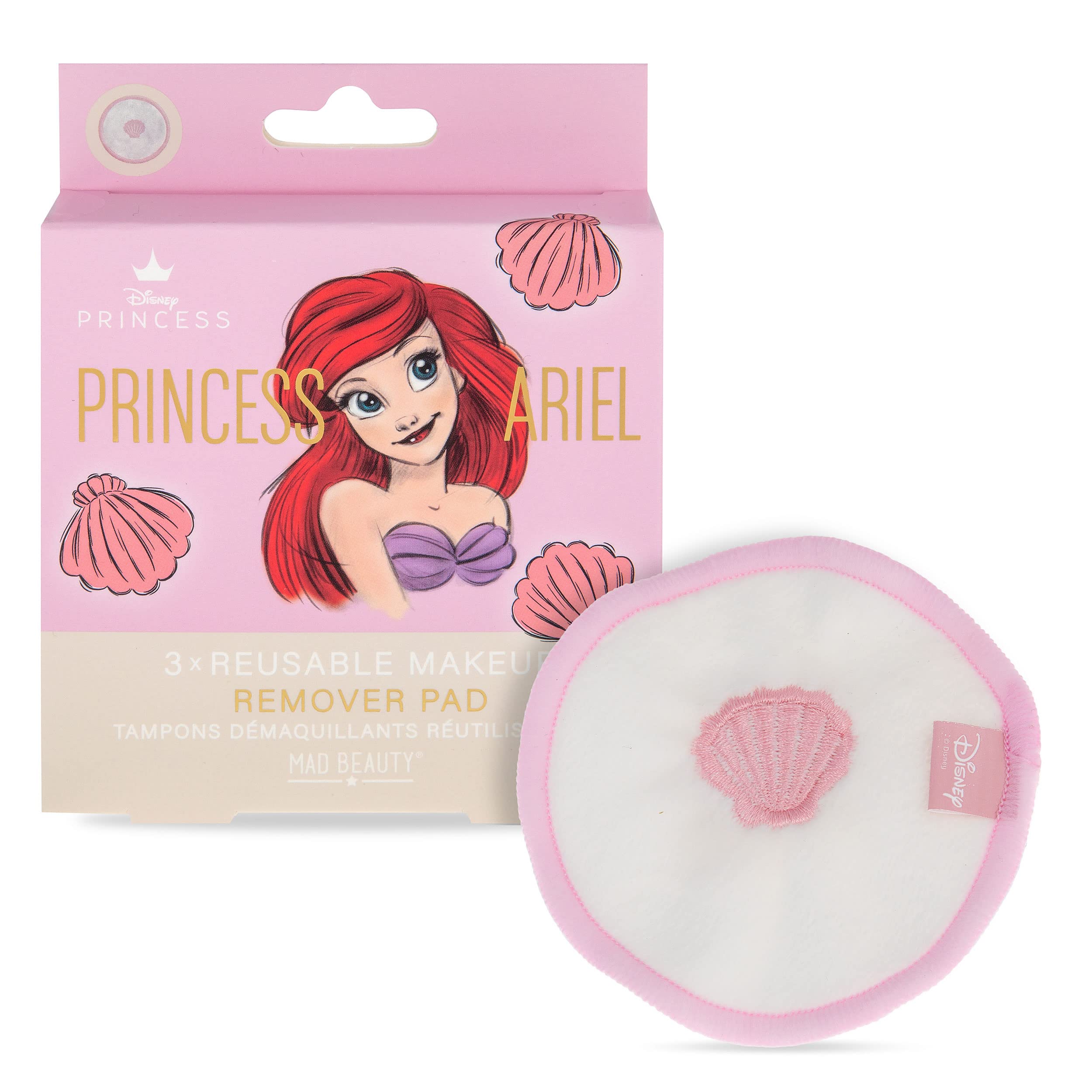 MAD BEAUTY Pure Princess Ariel Makeup Remover Discs: Soft and Effective Makeup Remover Pads Inspired by Ariel for Clean and Fresh Skin.