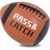 KUYOTQ PassCatch Training Football Peewee Kids Youth Official Size for All Ages Fatherless Bounce Back Ball (Brown, Kids&amp;Youth Size 6 Football Ages 7-13)
