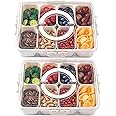 shopwithgreen Air-Tight Snack Box Containers, Divided Serving Tray with Lid, Veggie Tray Snackle Box Charcuterie Board with L