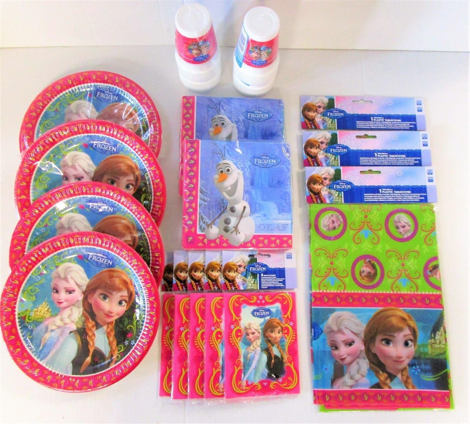 Disney Frozen Party Pack for 30 People - Plates Cups Napkins Table Covers etc