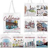 Paterr 9 Pcs City Souvenirs Gifts New York Tote Bag Bulk San Francisco Canva Tote Boston Chicago Souvenirs for Women Travel