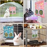UPINS 3 Hay Bag for Rabbits 2-Hole Hanging Hay Feeder (Dark Color) view 7