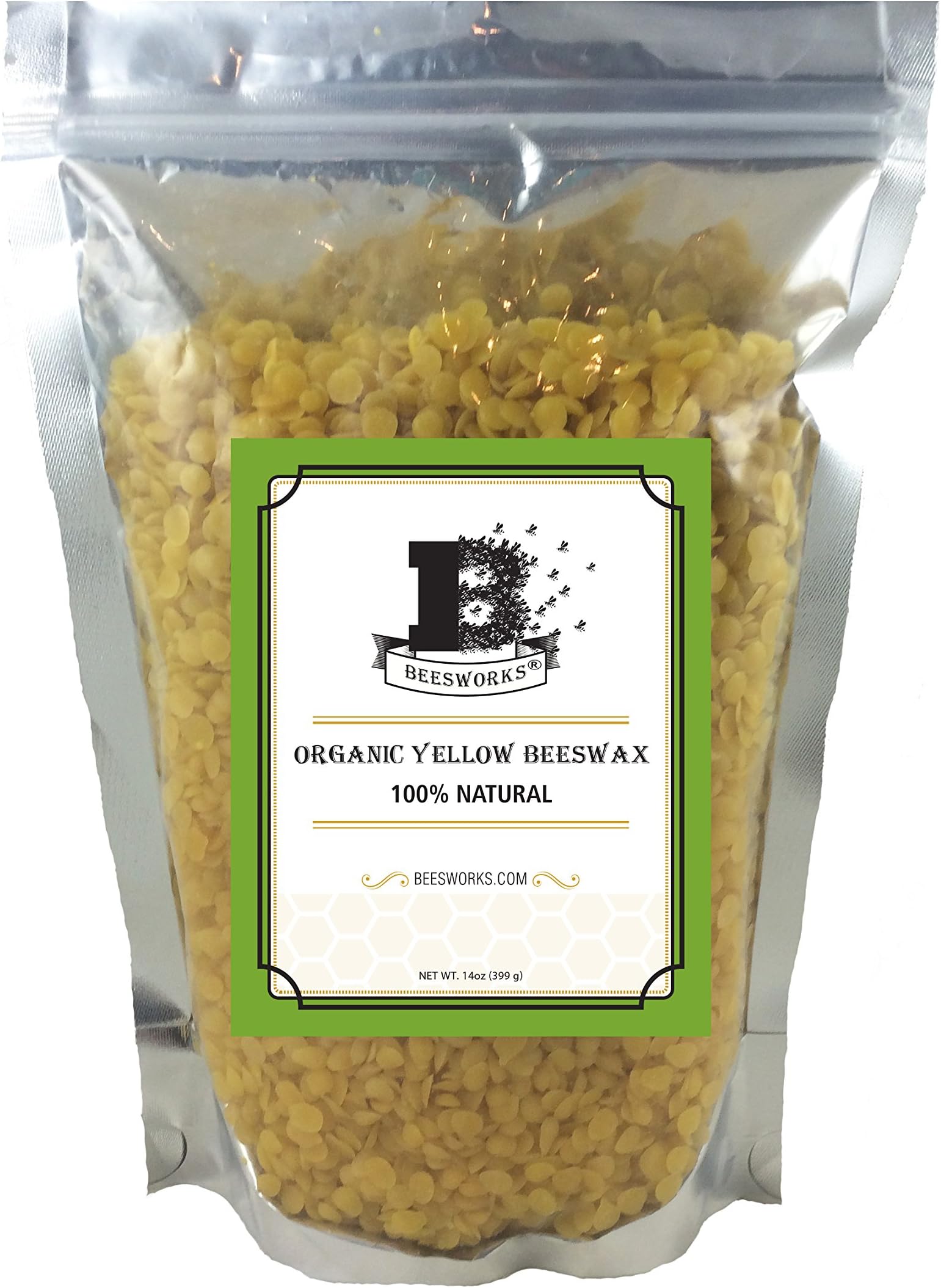 Beesworks® Organic Yellow Beeswax Pellets - 14oz Certified Organic
