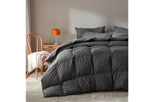 WENERSI Goose Feather Down Comforter King Size,100% Organic Cotton Duvet Insert,All-Season Luxury Duvet Insert with Baffle Box Design, 750+Fill Power Hotel Collection Bedding Comforter