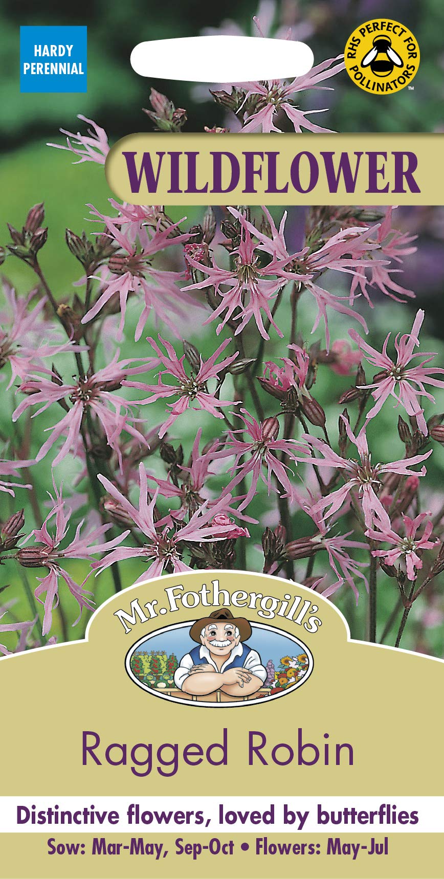 Mr Fothergill's Wildflower Ragged Robin Seed, Pink, 0.2 x 7.5 x 14.5 cm