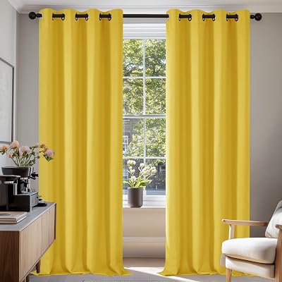 Deconovo Blackout Curtains Thermal Insulated Eyelet W53 x L95 Inch Pair