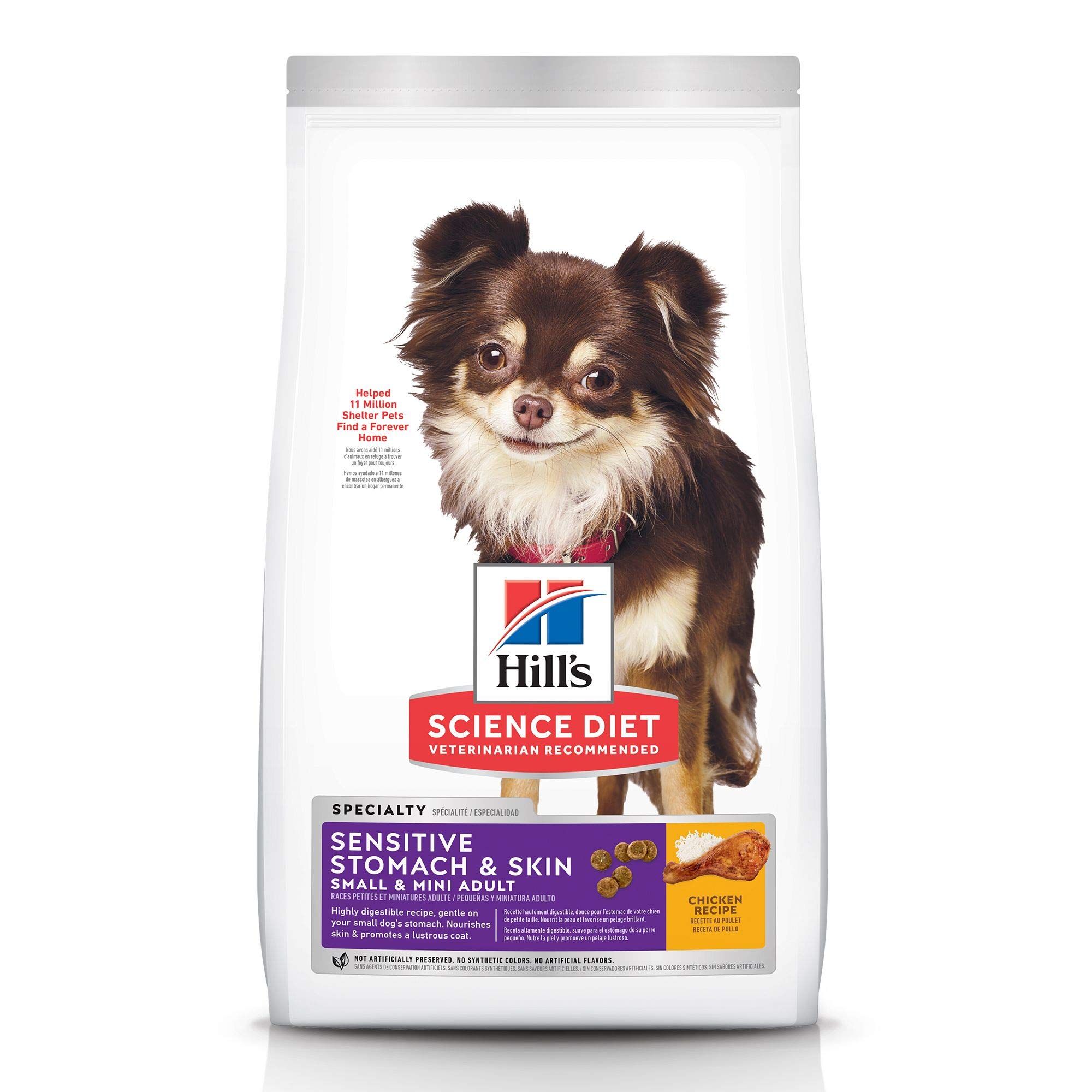 Hill's Science Diet Dry Dog Food, Adult, Small & Mini Breeds, Sensitive Stomach & Skin, Chicken Recipe