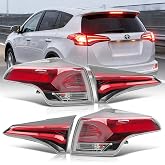 Convitex Driver and Passenger Tail Light for Toyota RAV4 2016 2017 2018 (4 Packs), Right Rear Brake Lamp Taillights with Bulb and Harness, OEM Directment Part