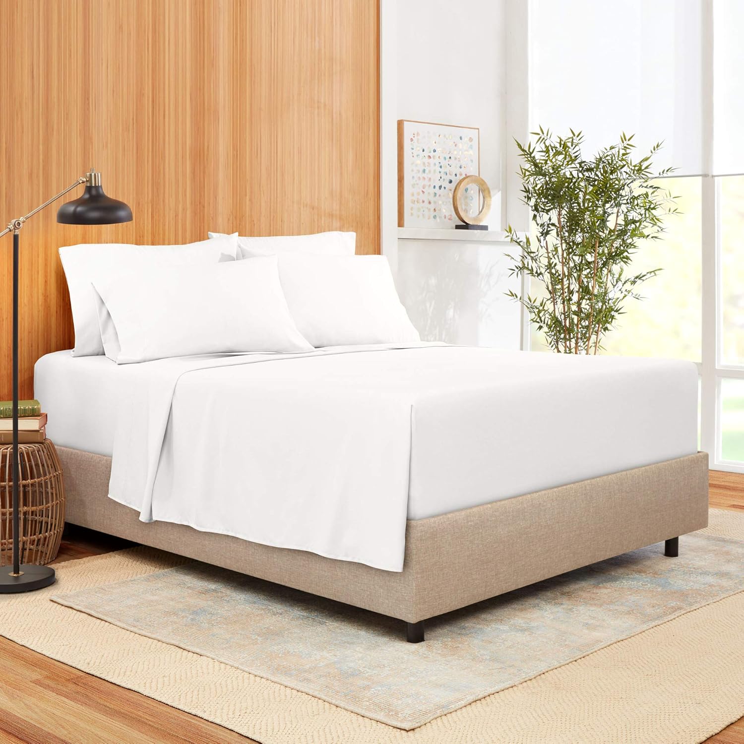 Rv Short Queen Size Sheet Set 6 Piece Bamboo Blend Hotel