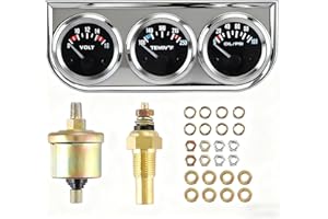 Triple Gauge kit Volt Meter Water Oil Press Pressure Gauge Temp Temperature Gauge Stainless Steel Triple Auto Dashboard Gauge