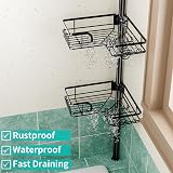 HapiRm Telescopic Corner Shower Caddy 4 Tier 22 Hooks Rustproof Adjustable view 7