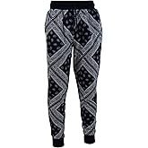 ChoiceApparel Mens Paisley Bandana Print Jogger Sweatpants with Zippered Back Pocket