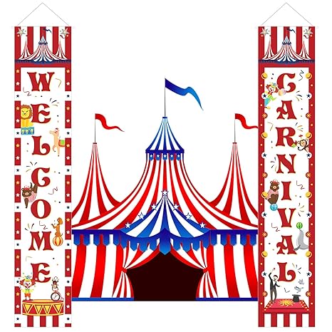 Party Supplies 2 Circus Sign Cutouts Hang Decorations Carnival