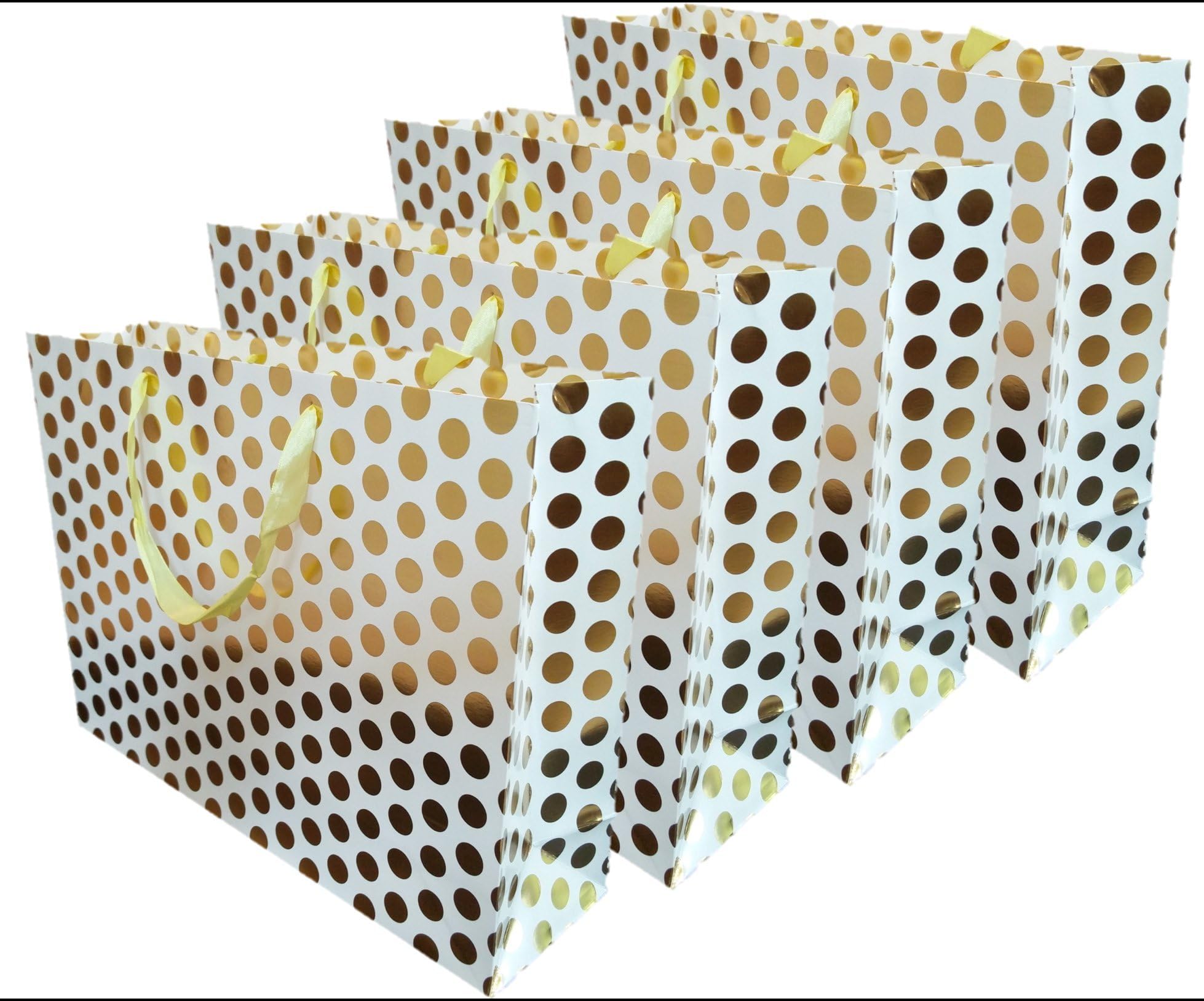 FlexiGoods4-Pack 10.25" H X 12.25" W Premium Quality Gift Bags (4, gold)