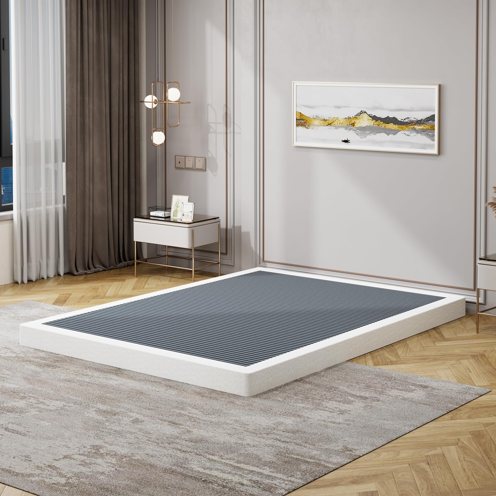 Snaye Queen Box Spring 3 Inch, 3000lbs Heavy Duty Box Spring Queen Size ...