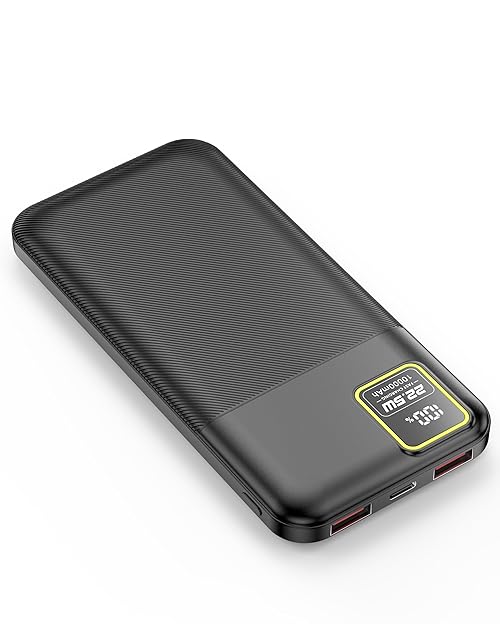 HOSHOM Power Bank Fast Charging, Portable Charger 10000mAh 22.5W Powerbank for iPhone, PD QC 3.0 USB C Input & Output battery pack for iphone 14 15 16