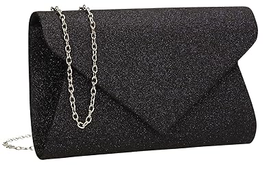navy blue glitter clutch bag