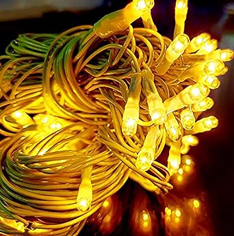 Ascension  Set of Rice String Light Strip Yellow Light of 10 Meter Serial Bulbs Decoration Lighting for Diwali Christmas Navratri Festival (Pack of 10)