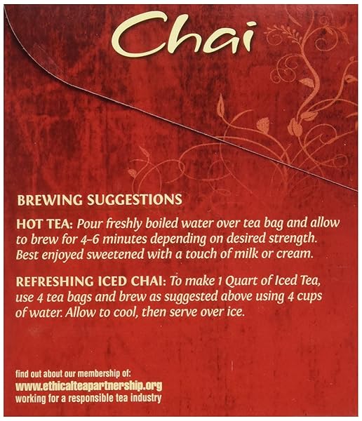 TWININGS CHAI BLACK TEA INDIVIDUALLY WRAPPED BAGS, 20 COUNT (PACK OF 1), SWEET, SAVOURY SPICES, CAFFEINATED, ENJOY HOT OR ICED, 20 TEABAGS