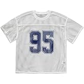 BEAUDRM Men's Number Print Jersey Shirt Crew Neck Short Sleeve Mesh Tee Tops Casual Football Jersey Shirts