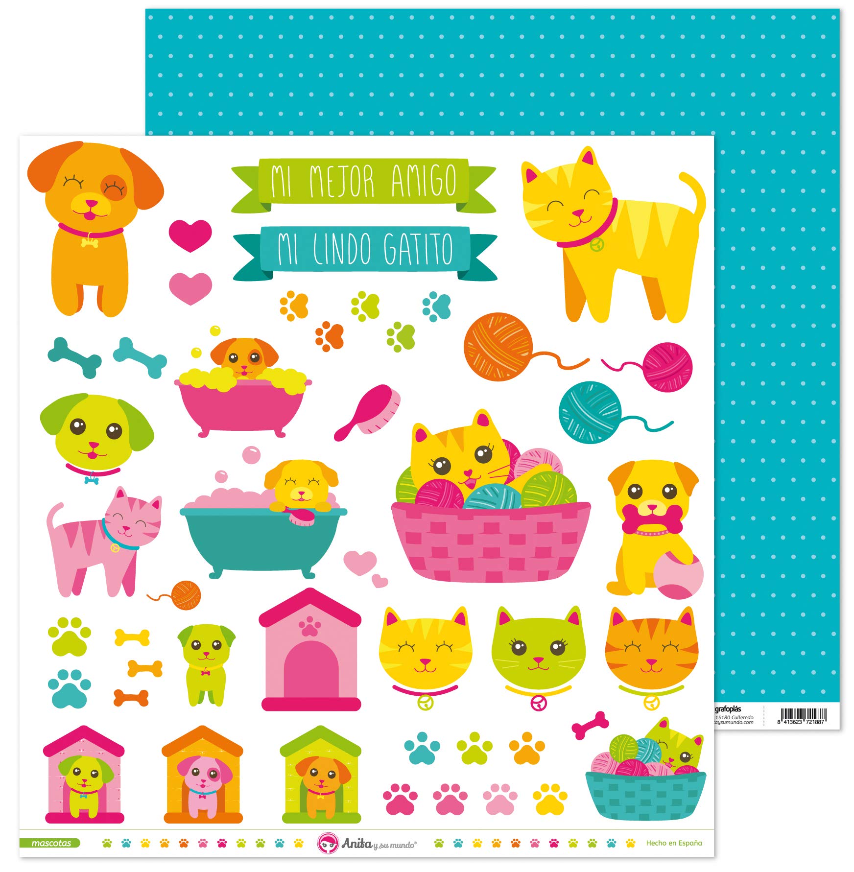 Anita and Su Mundo Collection Pets Scrapbooking Papers, Paper, Cutters, 12 x 12 Inches