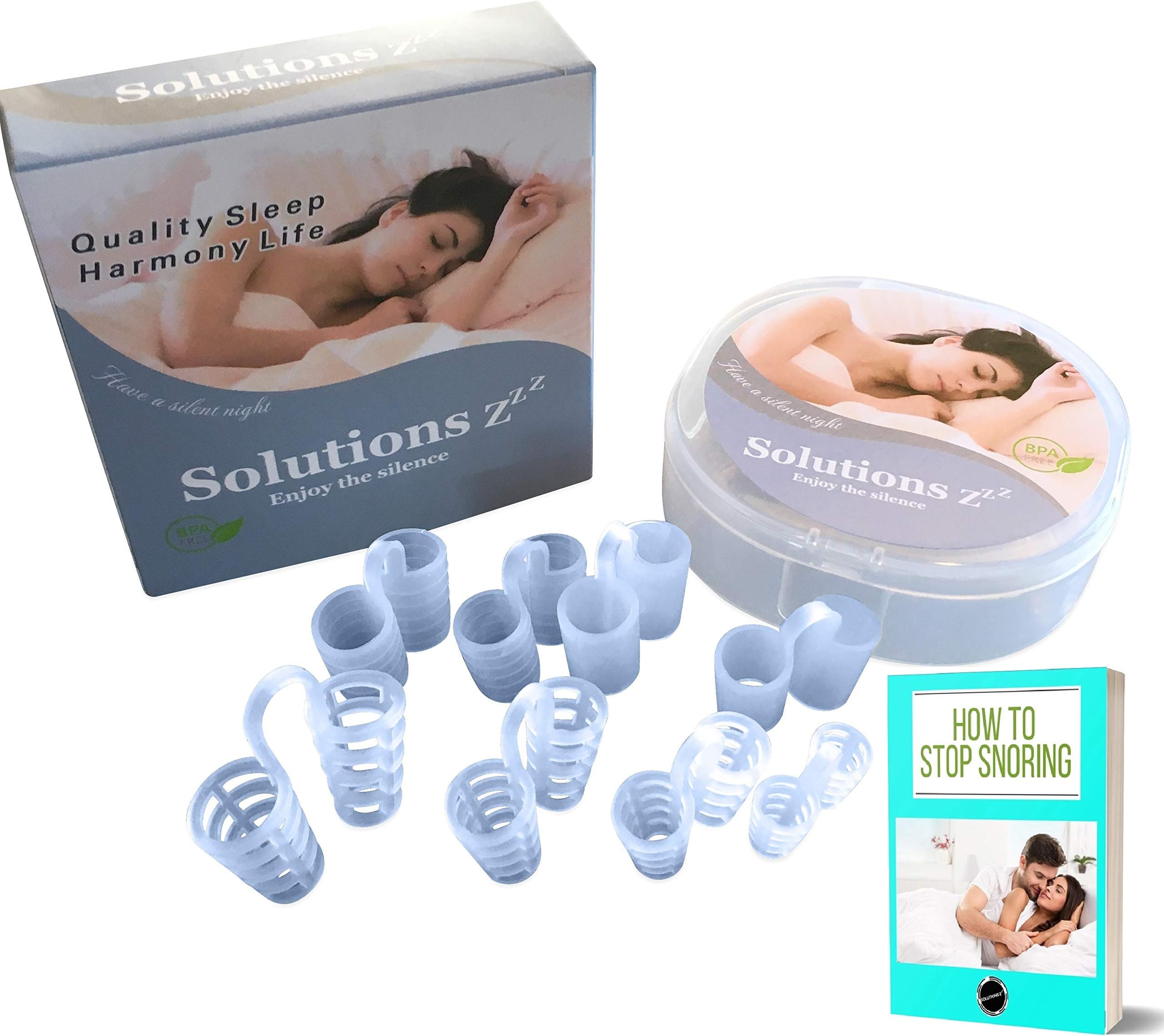 The Best Anti snoring Nasal Dilator Solutions ZZZ [8 PCS] + eBOOK - 2 Models 4 Sizes - If You Suffer from snoring It's an Alternative to Anti snoring Mouthpiece