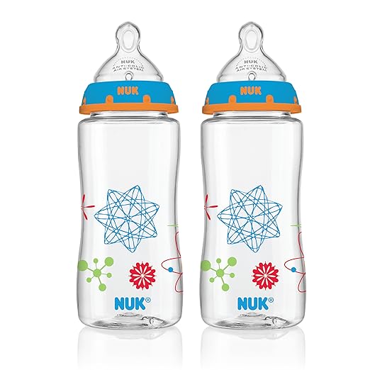 NUK Advanced Orthodontic Bottle in Boy Colors, 10-Ounce, 2 Count (Discontinued by Manufacturer)