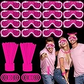 YOFOBU 115 PCS Glow in the Dark Party Supplies,100PCS 8" Glow Sticks Bulk,15PCS Glasses,Glowing Party Favors for 4th of July