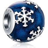 EMOSTAR Xmas Series Charms fits Christmas Bracelet, Rose Gold Snowman Festive Tree Reindeer, Santa Claus, Winter Snowflake, Christmas Sleigh Charms in 925 Sterling Silver, for Merry Christmas Gifts