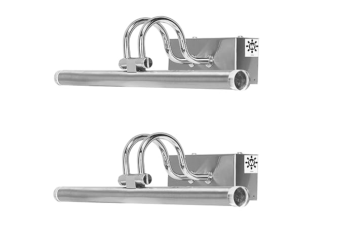 WhiteRay Steel Metal Strip LED White Round Modern Designed Picture Light (Set of 2)